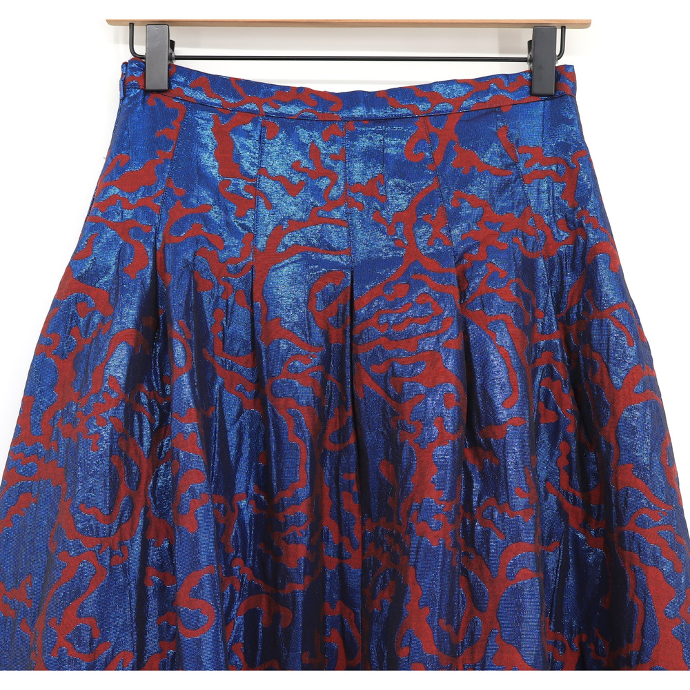 Maeve Pleated Shimmer Maxi Skirt Front Split Pockets Metallic Women's Size 2 NEW - Picture 3 of 8